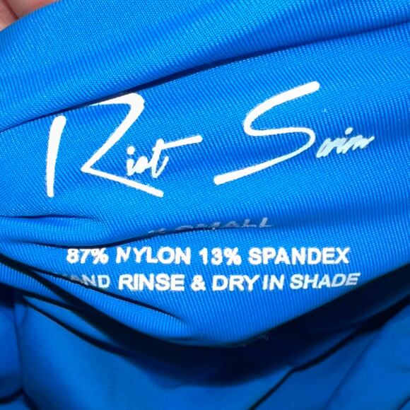 Riot Swim Dodi Cheeky Tie Back High Waisted Ocean Water Blue Bikini Bottom XS - Picture 3 of 10